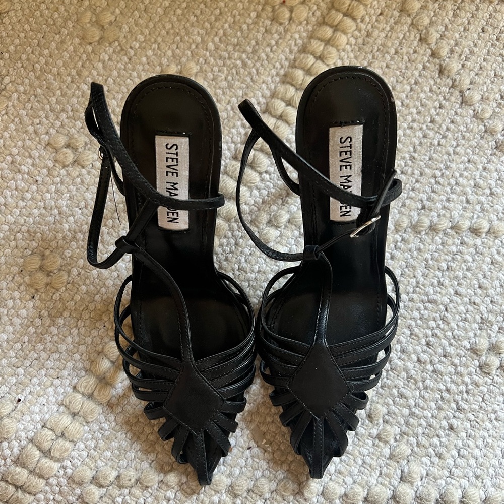 Steve Madden Elegant Black Strappy Heels